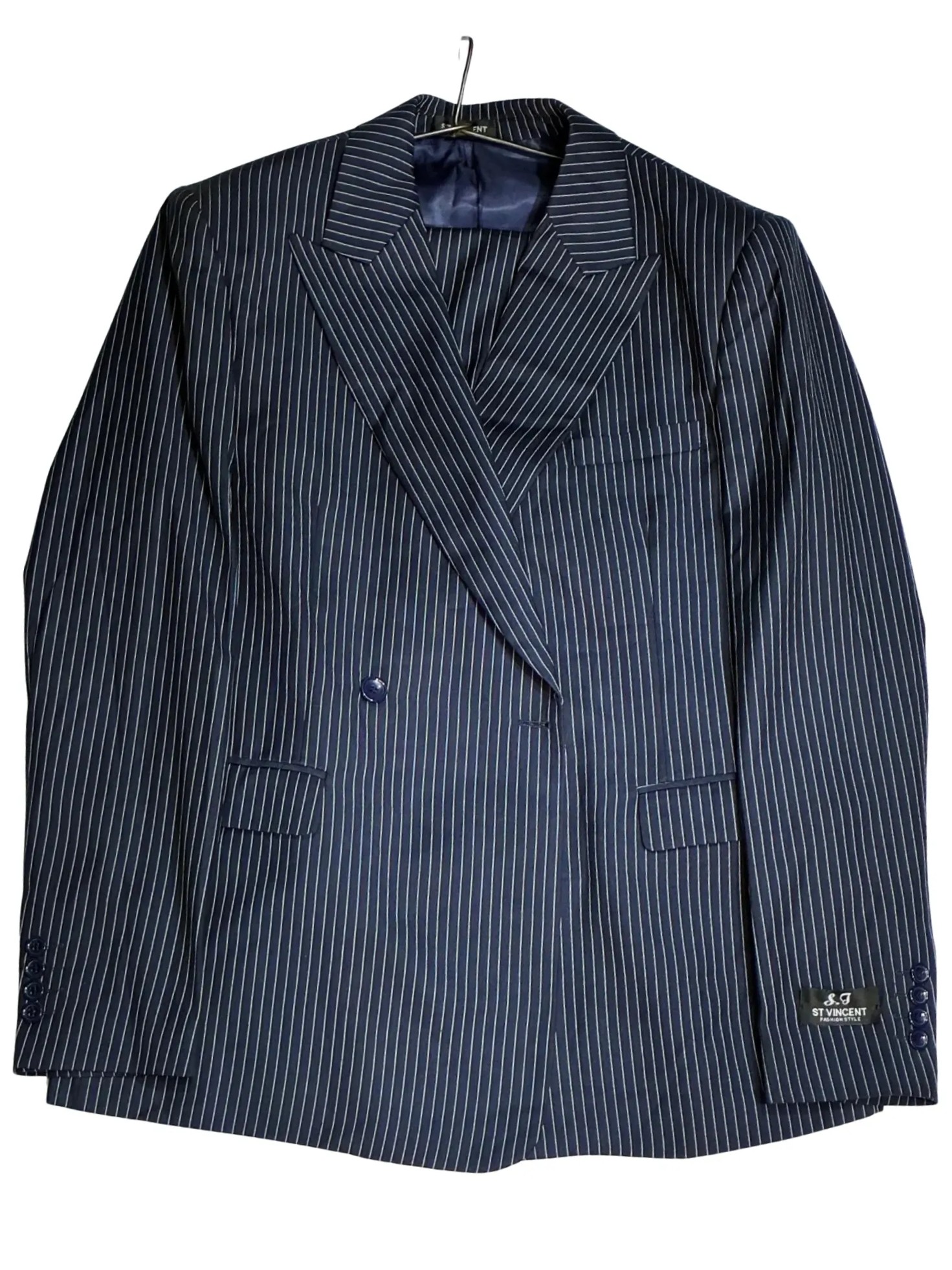 Blue Black Stripped Two Piece